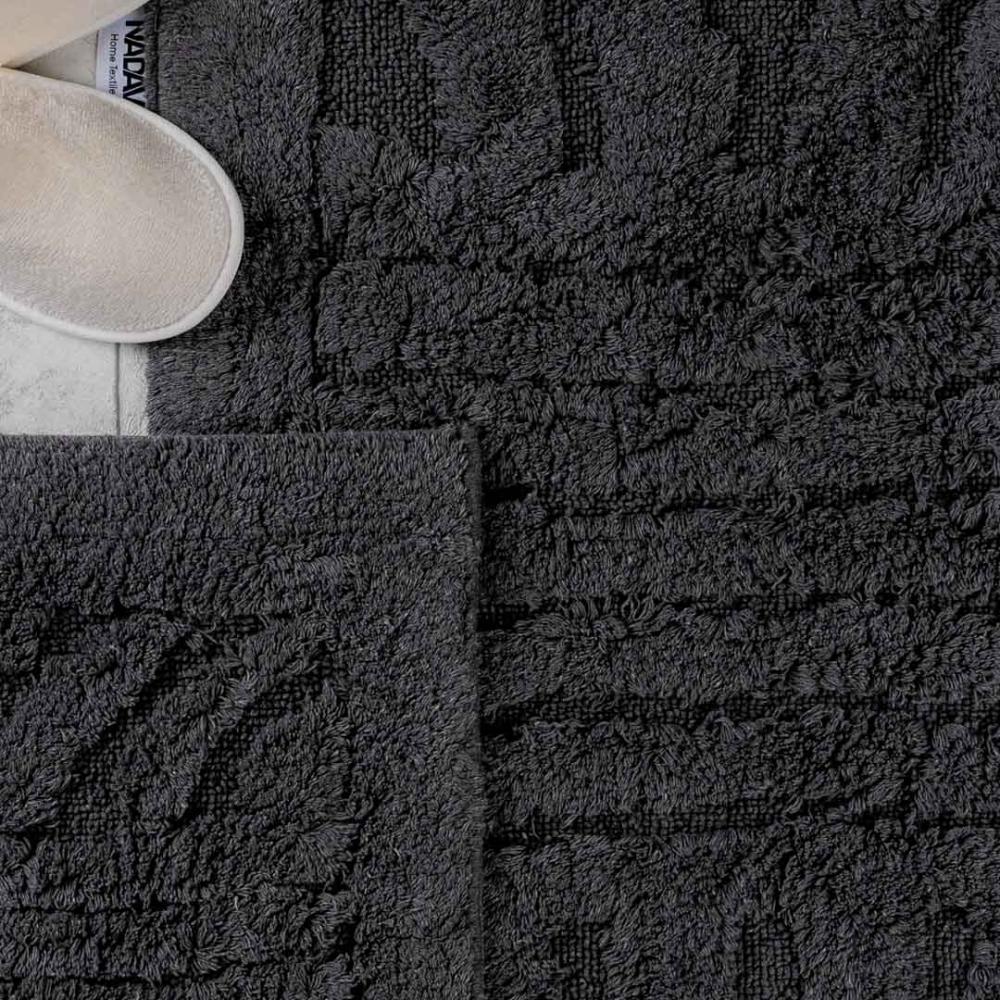 طقم دعاسة أرضية هيرينج بون تركي فرو  أسود عدد القطع 2