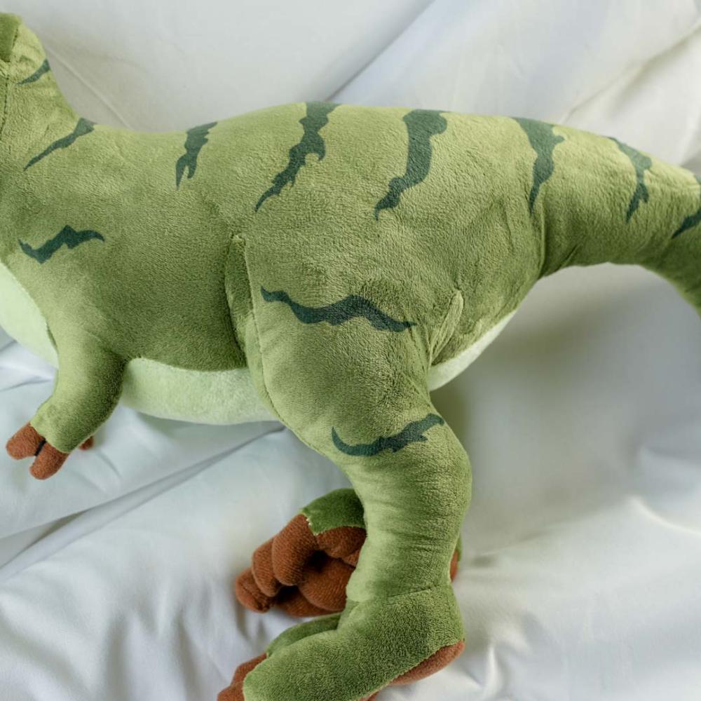 دمية أطفال على شكل ديناصور أخضر فرو ناعم
