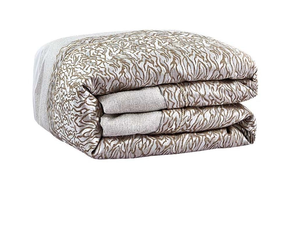 مفرش ميرا مزدوج جاكارد قطن مطرز فاخر بيج عدد القطع 9