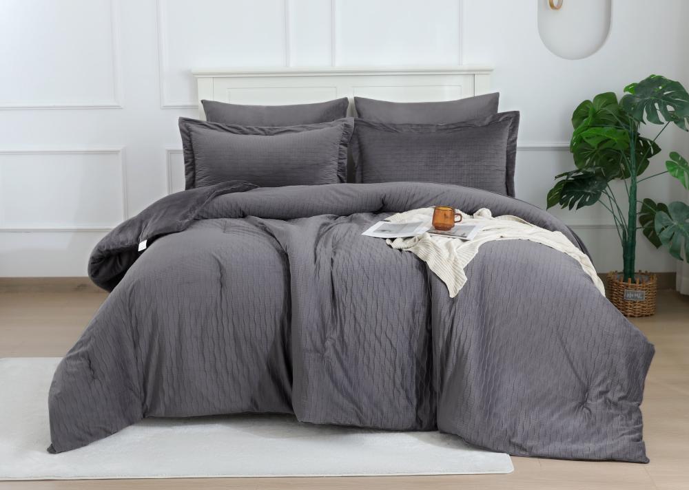 مفرش بشرى شتوي رصاصي غامق