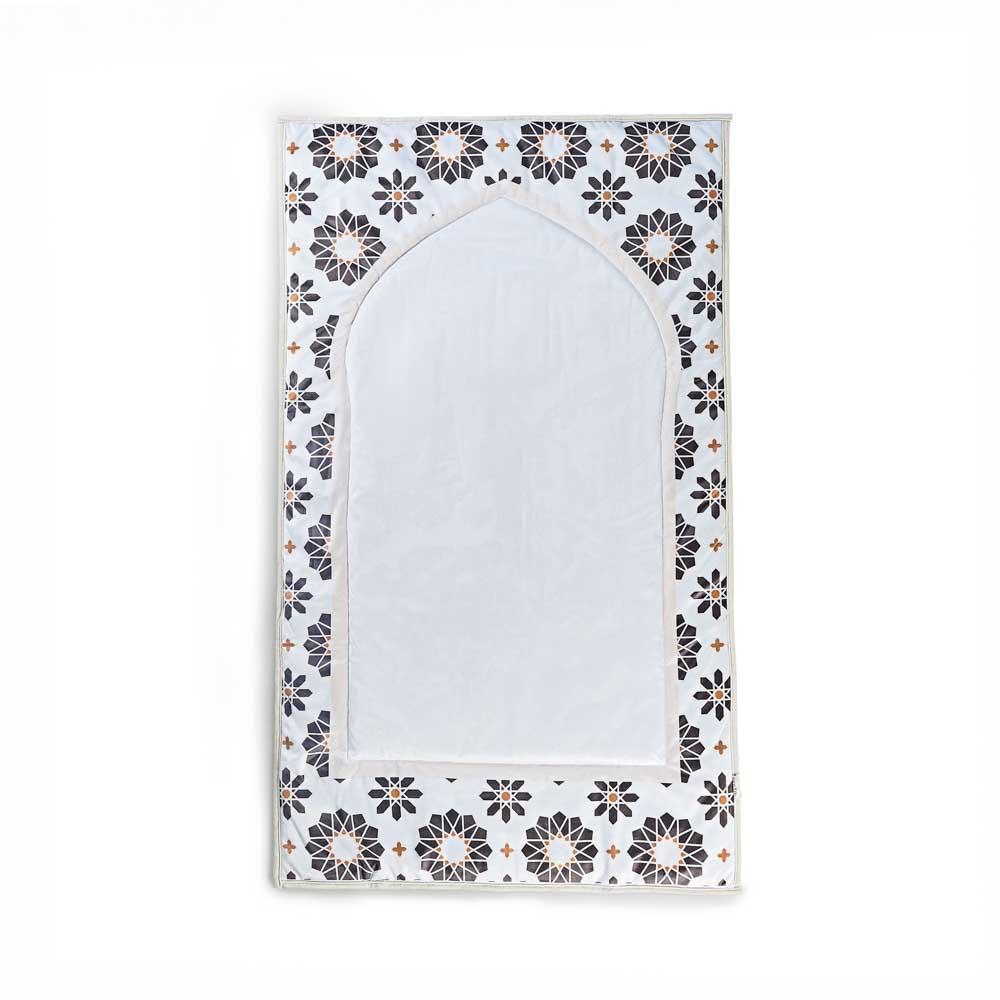 سجادة صلاة أبيض بيج مقاس 70x120 سم