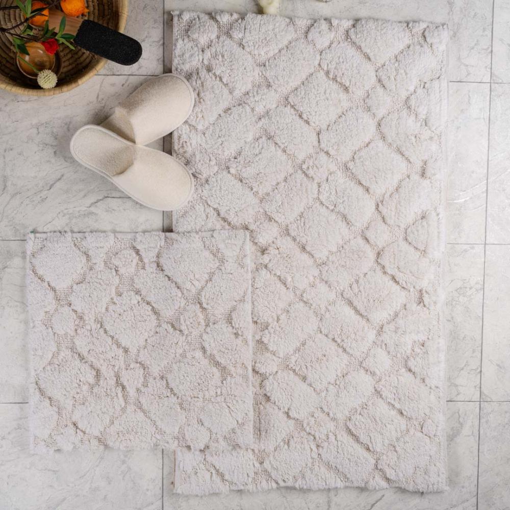 طقم دعاسة أرضية فيانا تركي فرو  كريمي عدد القطع 2