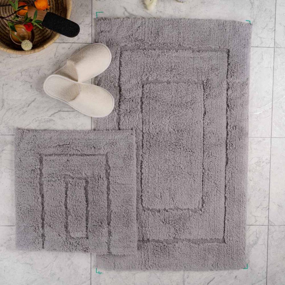 طقم دعاسة أرضية فريم تركي فرو رصاصي فاتح عدد القطع 2