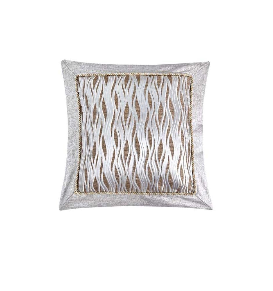 مفرش ميرا مزدوج جاكارد قطن مطرز فاخر بيج عدد القطع 9