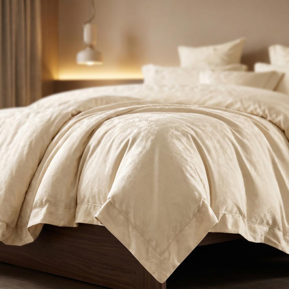 Azzah Summer Double Cotton Bedspread Cream 300 Thread Count – 7 Pieces
