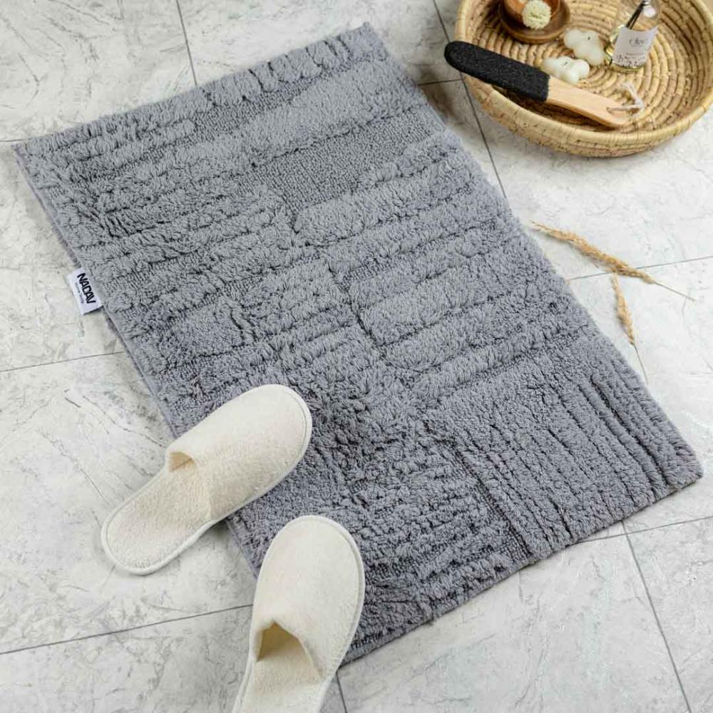 دعاسة أرضية نورا  تركي فرو رصاصي  مقاس 50 × 80 سم