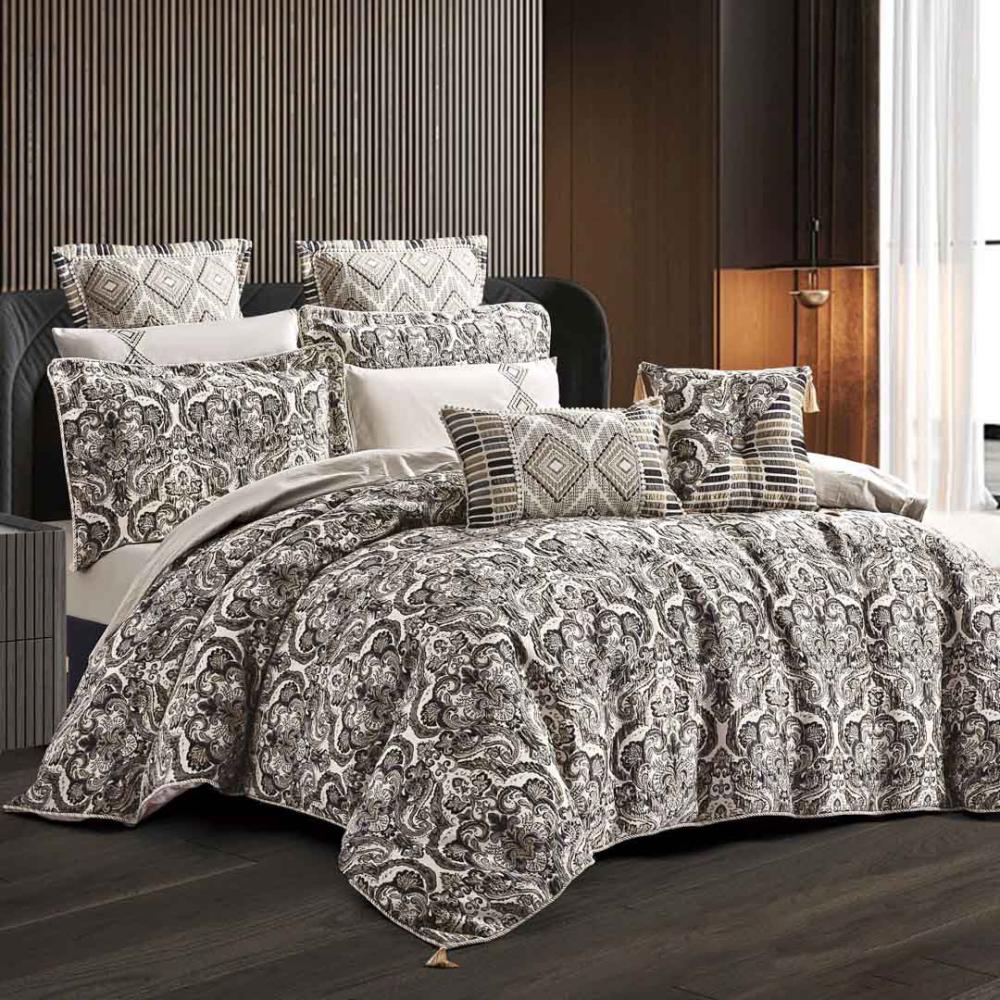 مفرش آسوس مزدوج قطن فاخر جاكارد متعدد الألوان مطرز عدد القطع 10