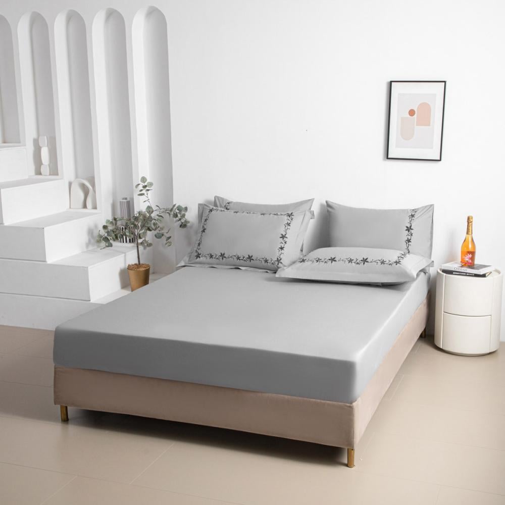 مفرش فهده فندقي فاخر  رصاصي مطرز