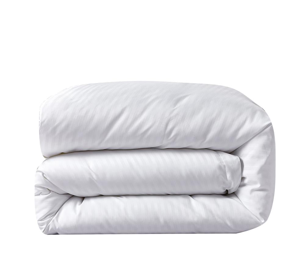 غطاء لحاف نداف بنمط هندسي بدون حشوة  لون أبيض