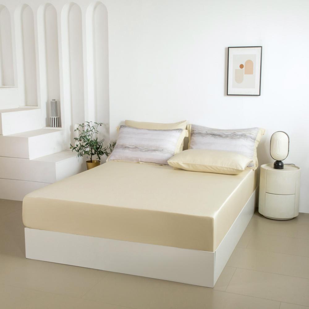 مفرش دينا صيفي مفرد ونص من التنسل الفاخر بلون أبيض وبيج فاتح برسومات الزهور عدد القطع 5