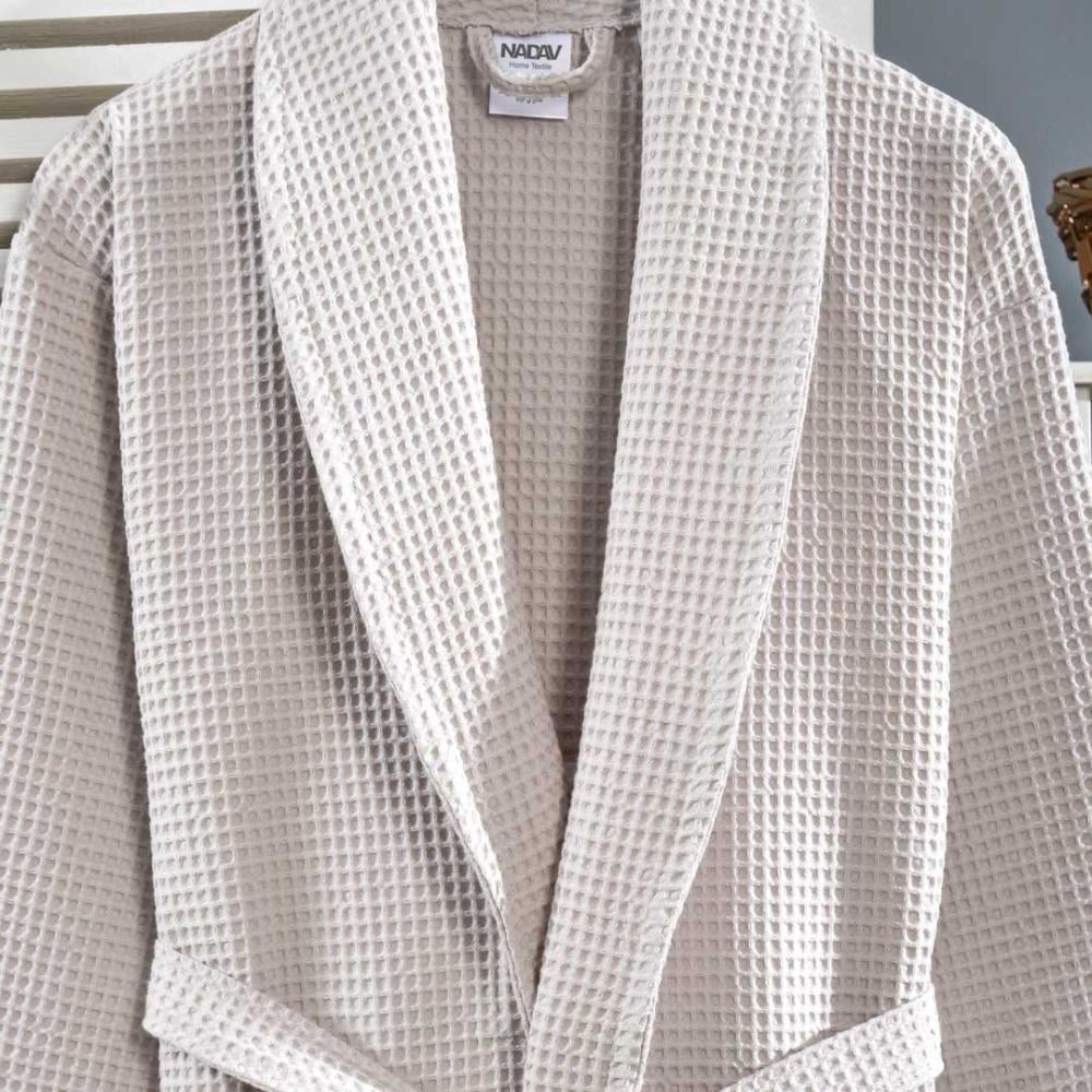 Turkish Nadav Home Robe, Hotel Waffle Design, Single, Dark Grey
