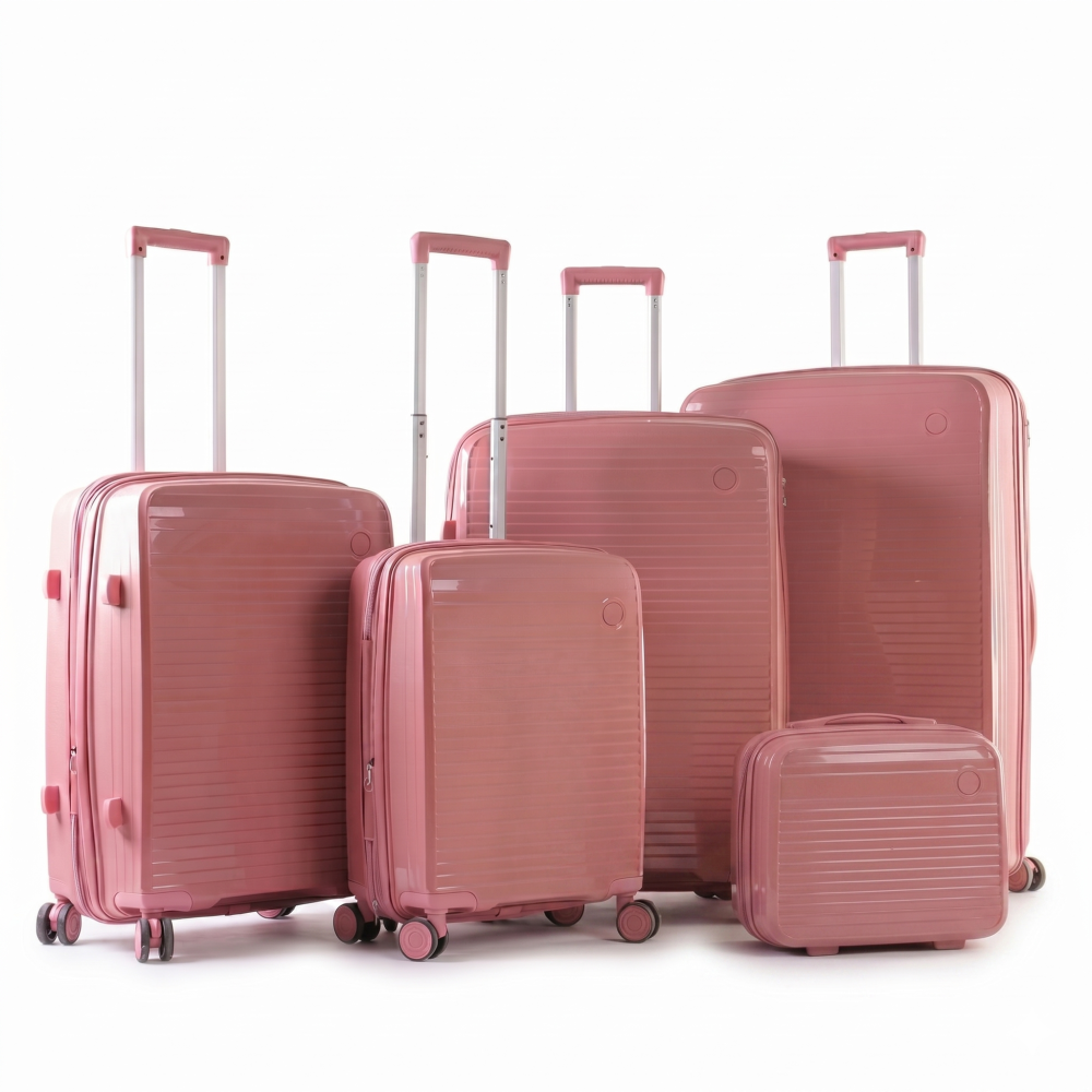Travel Bag Set Sizes 32 / 28 / 24 / 20 / 12 Rose Gold – 5 Pieces