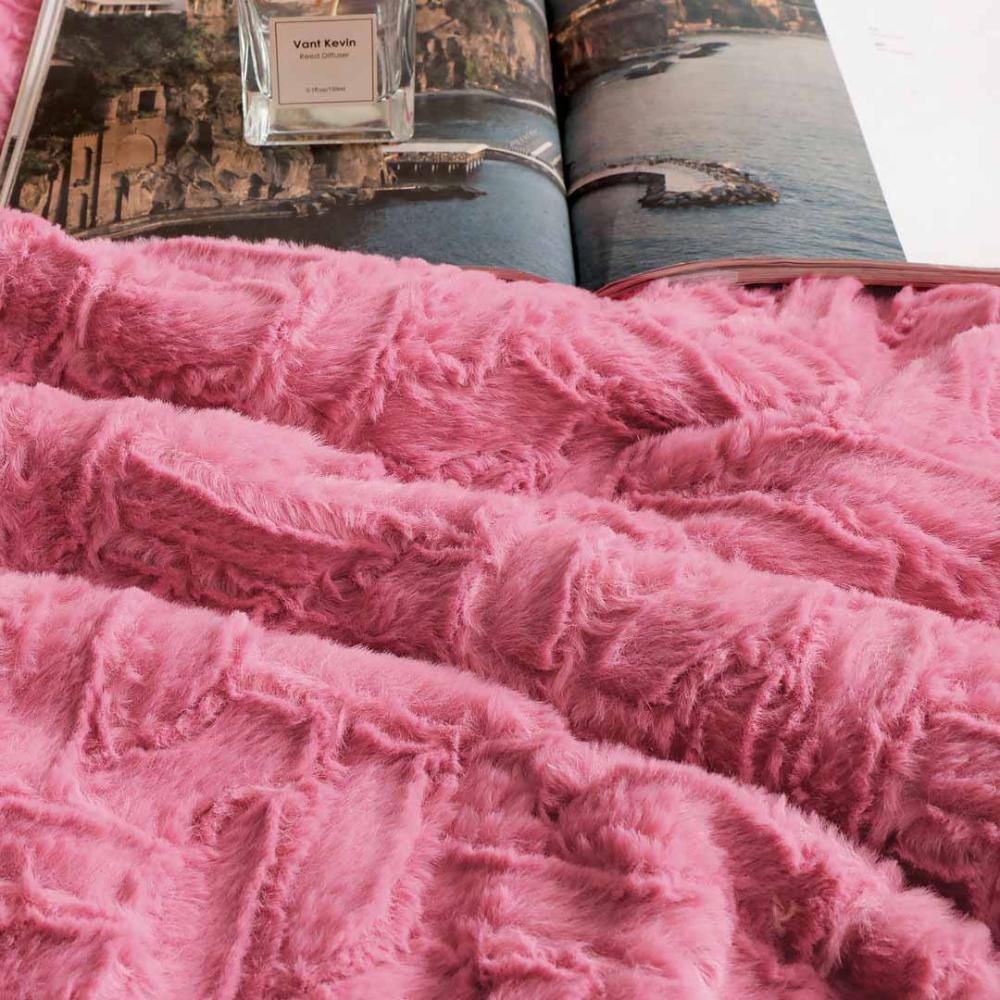 مفرش ستارز شتوي فاخر  كوين مقاس 200X150 سم مخمل و فرو  موف عدد القطع 4