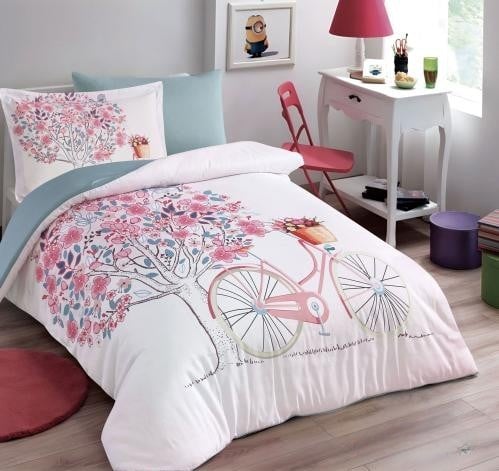 مفرش كارلا صيفي مقاس كوين 150x200 سم ابيض تيفاني متعدد الألوان عدد القطع 4