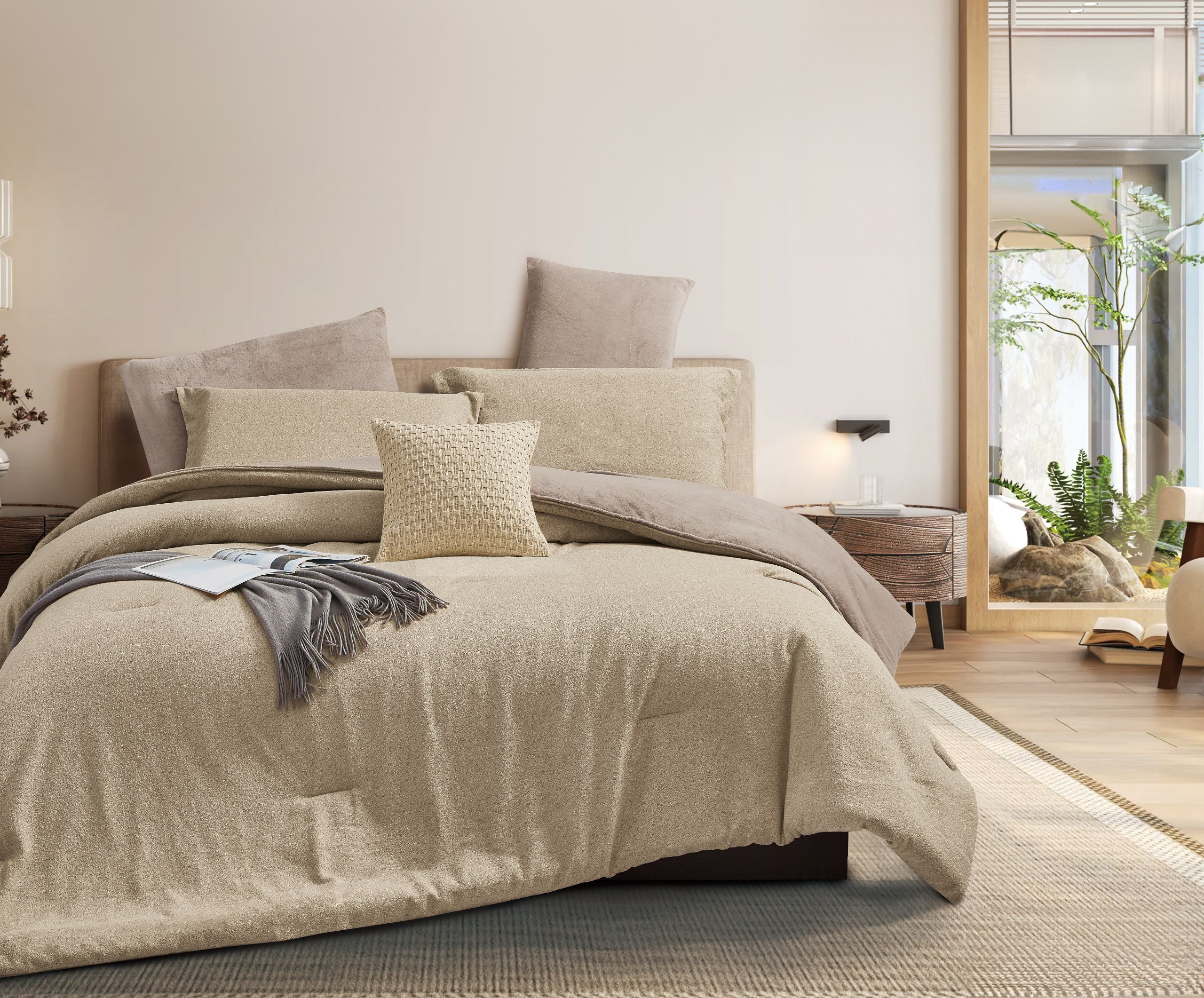 مفرش أستا شتوي مزدوج بيج عدد القطع 7