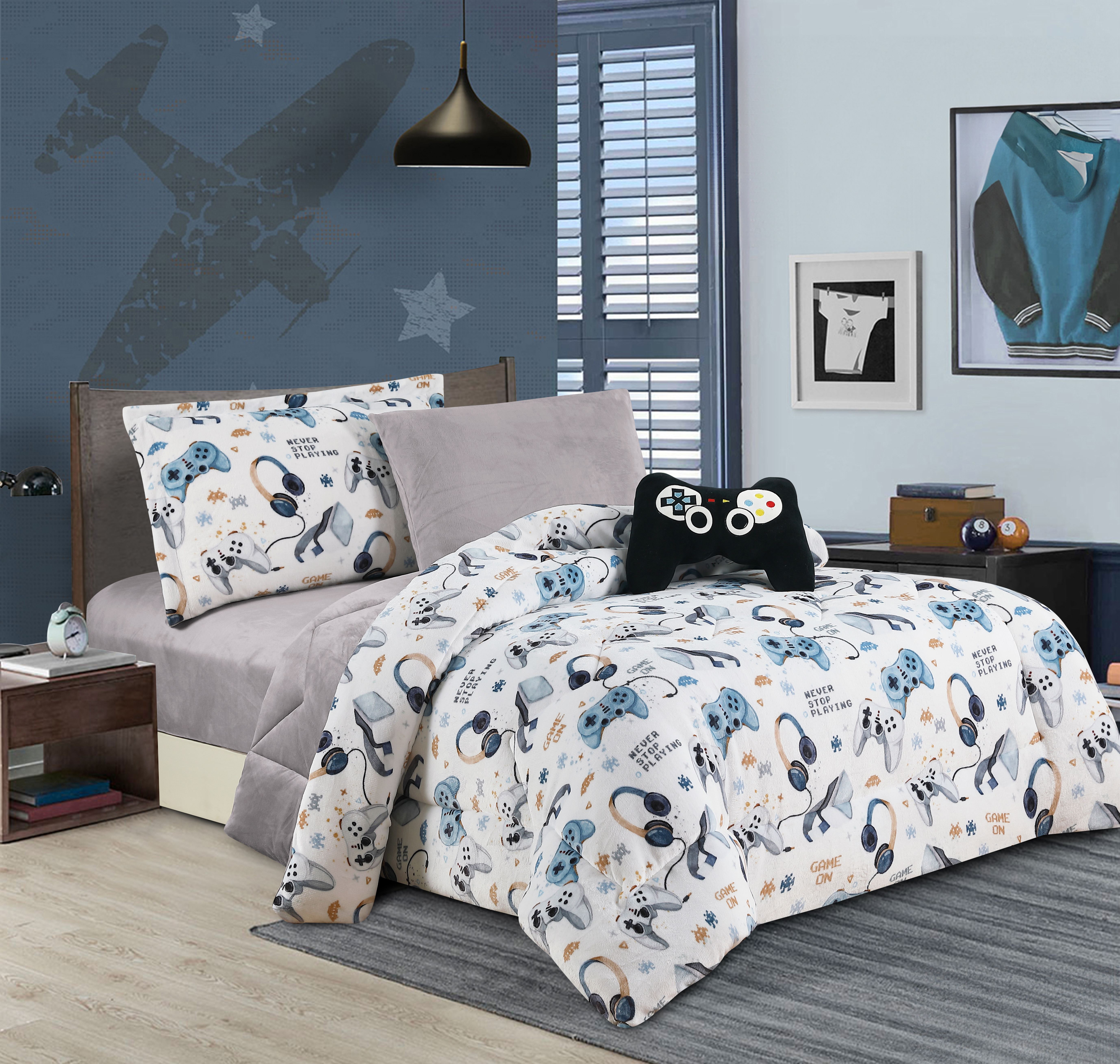 Hope Winter Kids' Beddings Grey & White 5Pcs