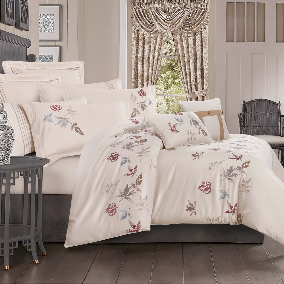 مفرش المالجا صيفي مزدوج بيج مشجر فاخر عدد القطع 10