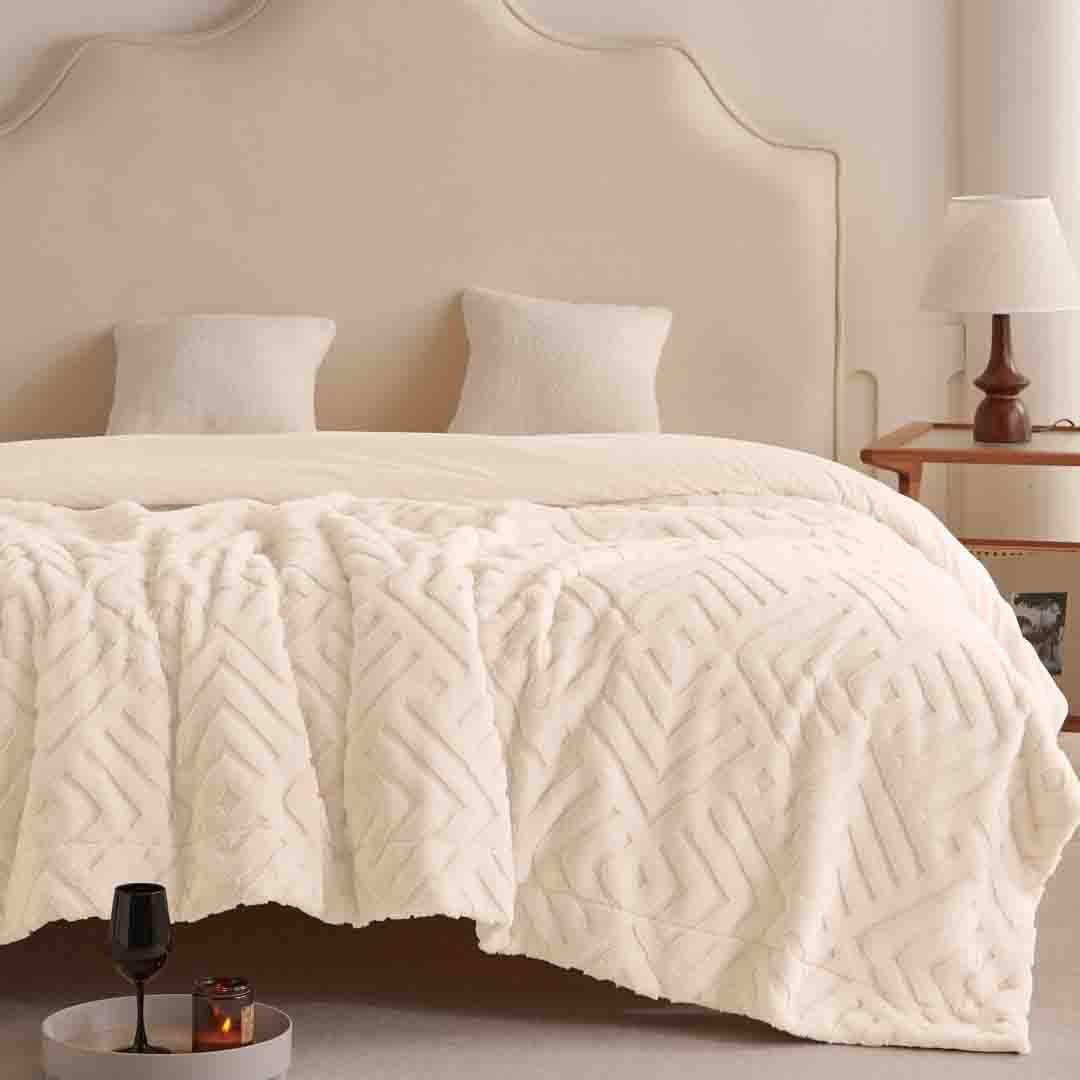 بطانية مونتريال خفيفة فرو مفرد ونص سكري مقاس 220 × 160 سم