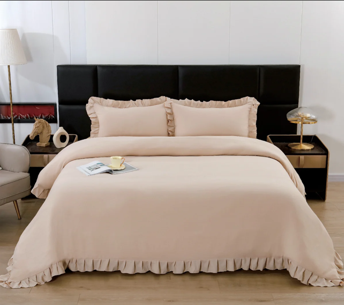 Charm queen summer duvet set 4Pcs beige without filling