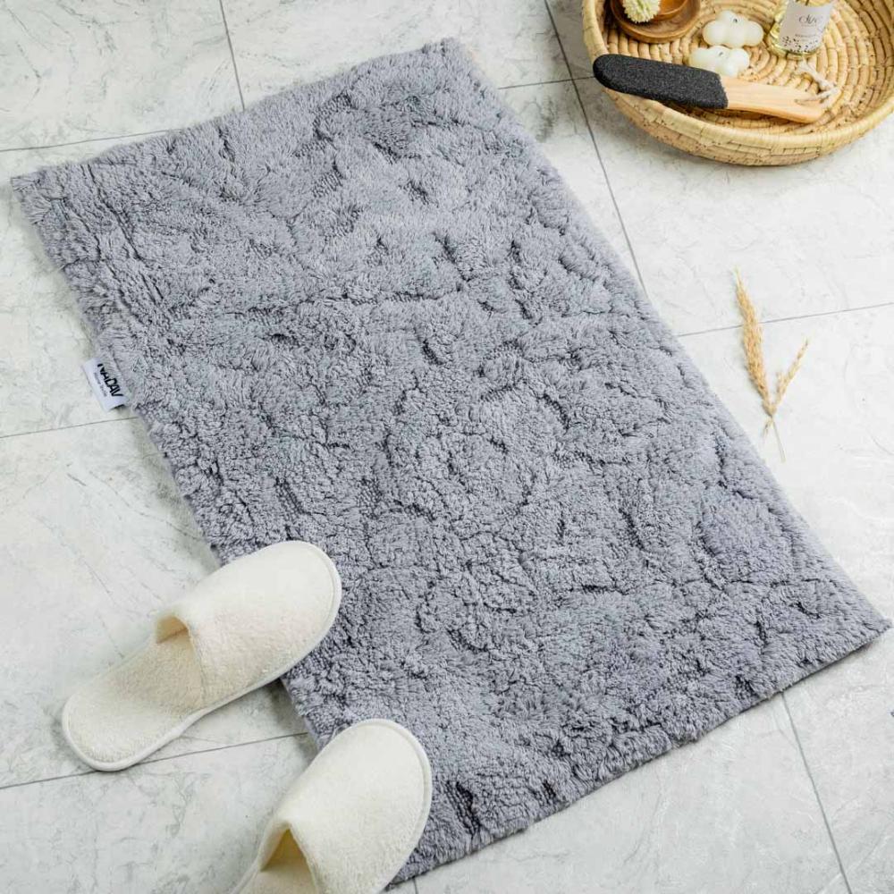 دعاسة أرضية  لوتس تركي فرو رصاصي مقاس 50 × 80 سم