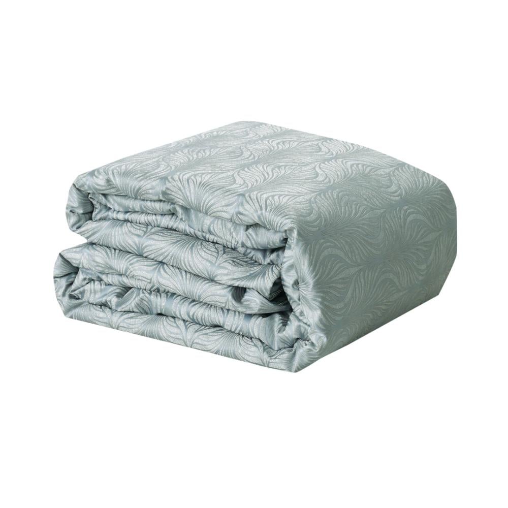 مفرش روما الفاخر مزدوج قطن جاكارد  مطرز تركواز  عدد القطع 10