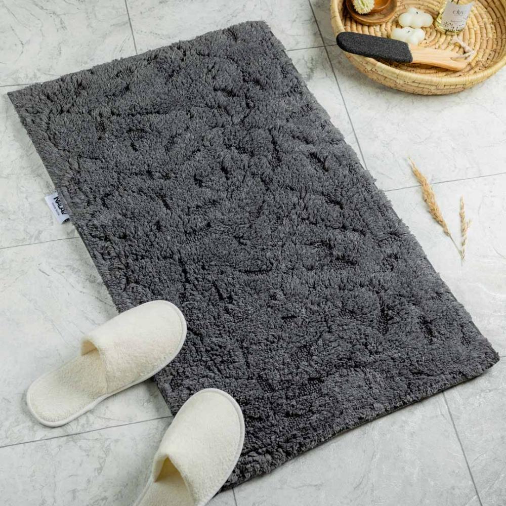 دعاسة أرضية  لوتس تركي فرو أسود مقاس 50 × 80 سم