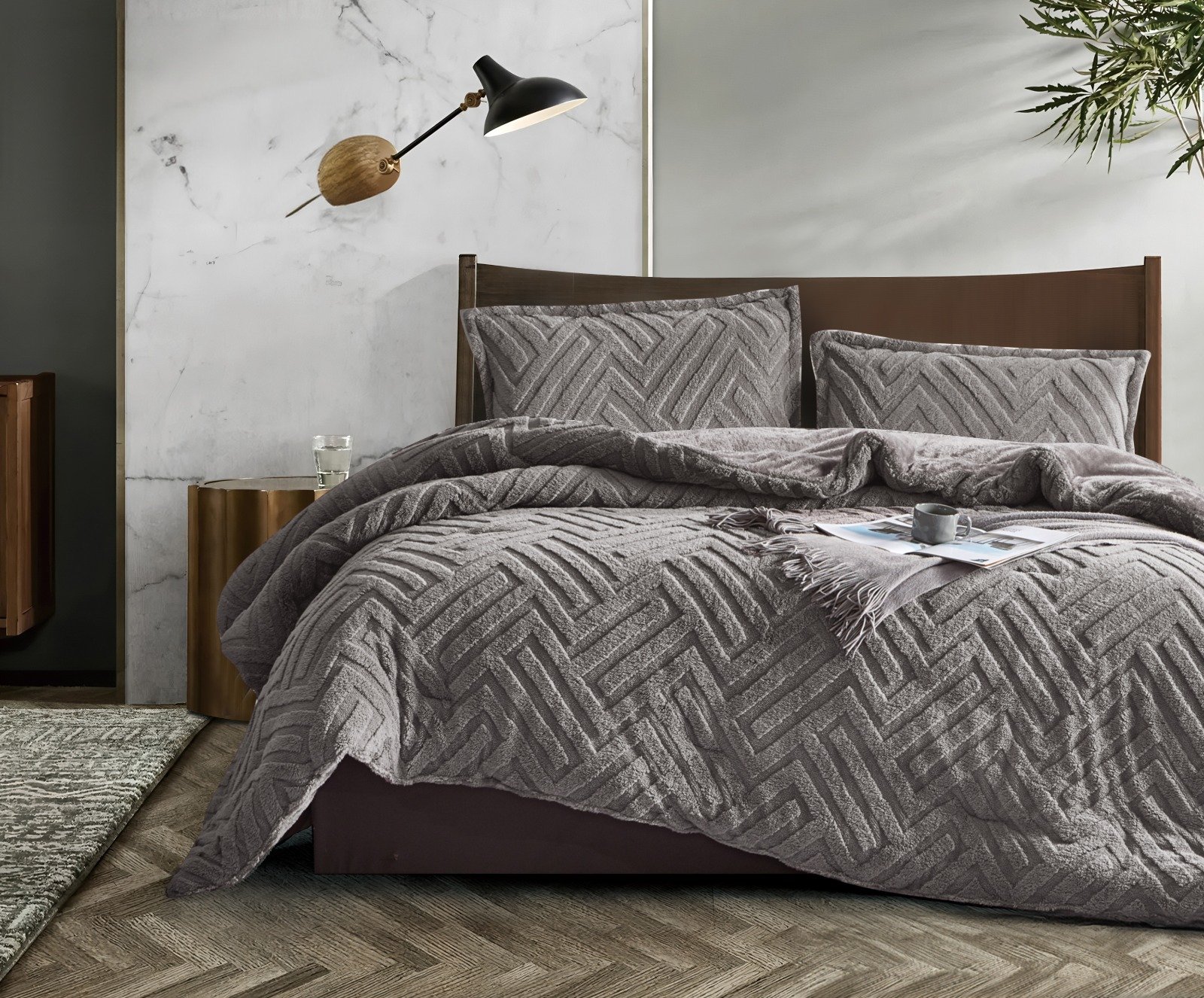 MarcoPolo Winter Bedding Double Grey 4Pcs