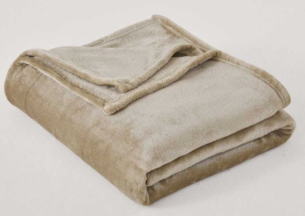 بطانية شتوي مخمل ناعم بيج غامق