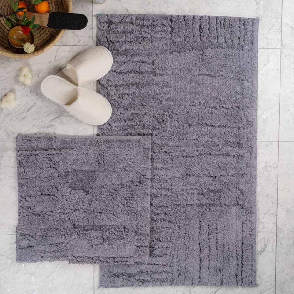 طقم دعاسة أرضية نورا تركي فرو  رصاصي عدد القطع 2