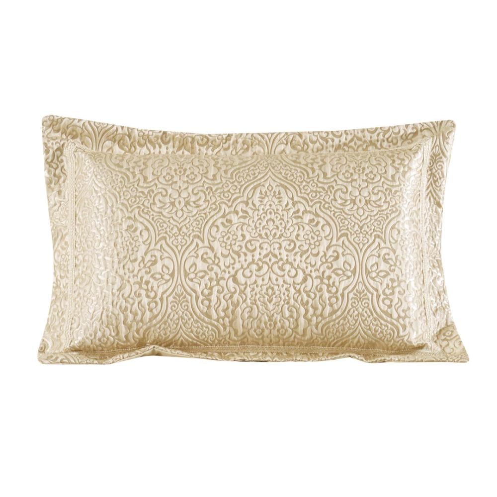 مفرش فلورانسا مزدوج قطن فاخر جاكارد بيج فضي  مطرز عدد القطع 10