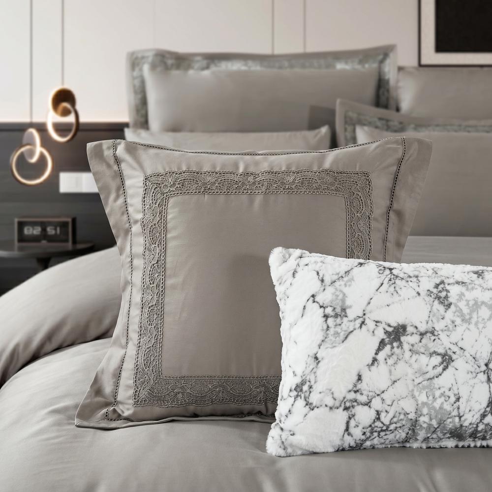 Dantela Double Cotton Bedspread Dark Grey – 9 Pieces
