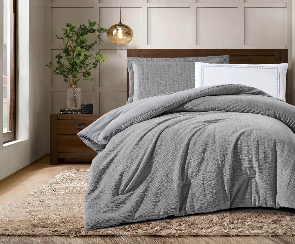 Lumi Luxury Winter Jacquard Bedspread – Dark Grey