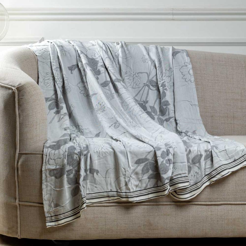 بطانية شال خفيفة بامبو  رصاصي مقاس 200 × 150 سم