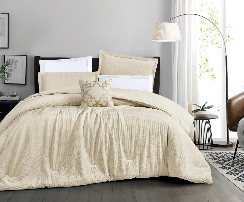 Lumi Luxury Winter Jacquard Bedspread – Light Beige