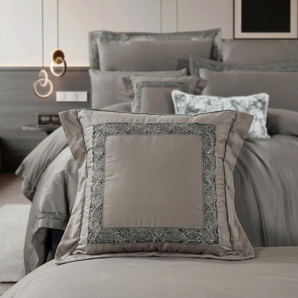 Dantela Double Cotton Bedspread Dark Grey – 9 Pieces