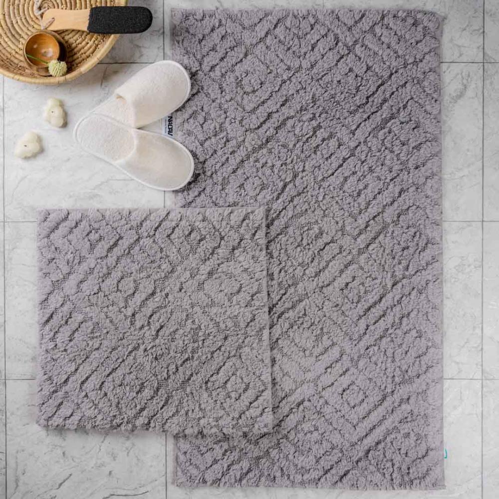 طقم دعاسة أرضية بيجونيا تركي فرو  رصاصي فاتح عدد القطع 2