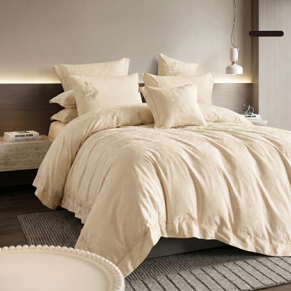 Azzah Summer Double Cotton Bedspread Cream 300 Thread Count – 7 Pieces
