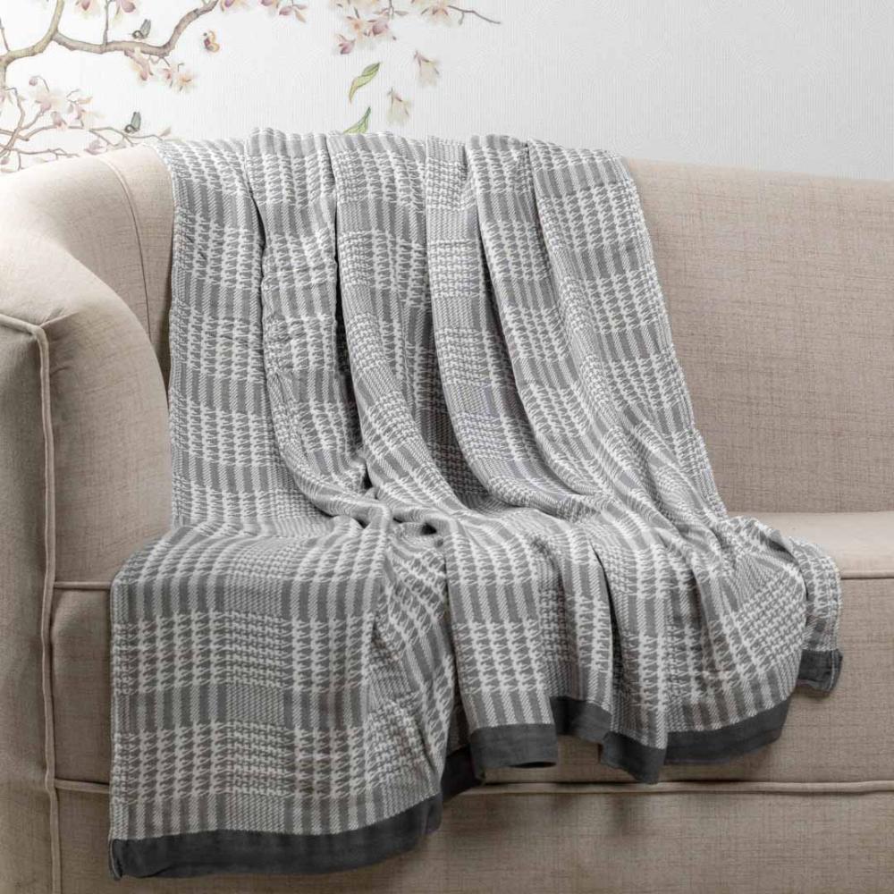 بطانية شال خفيفة بامبو رصاصي مقاس 200 × 150 سم