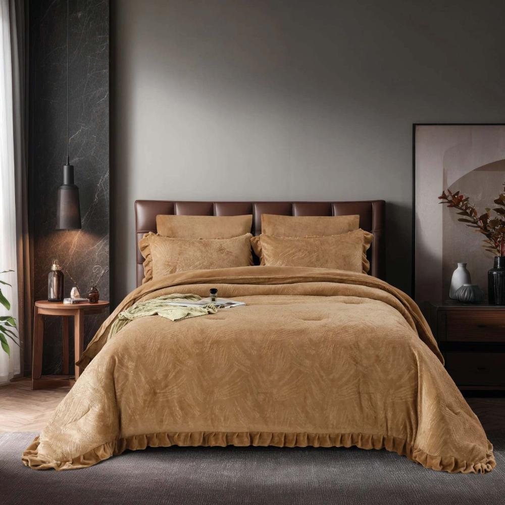 مفرش أماني شتوي فرو بني