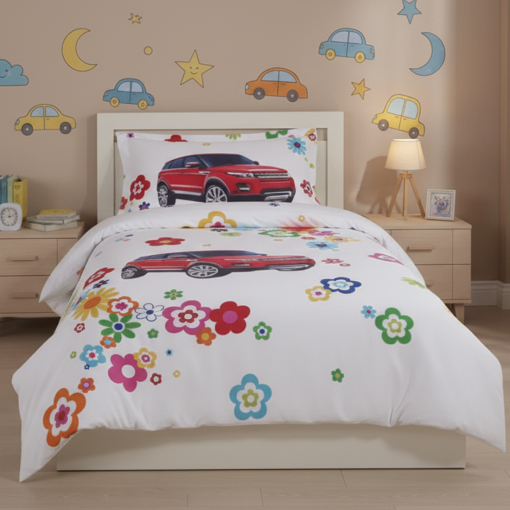 مفرش ليما أطفال صيفي خفيف  مفرد ونص أبيض متعدد الألوان عدد القطع 2