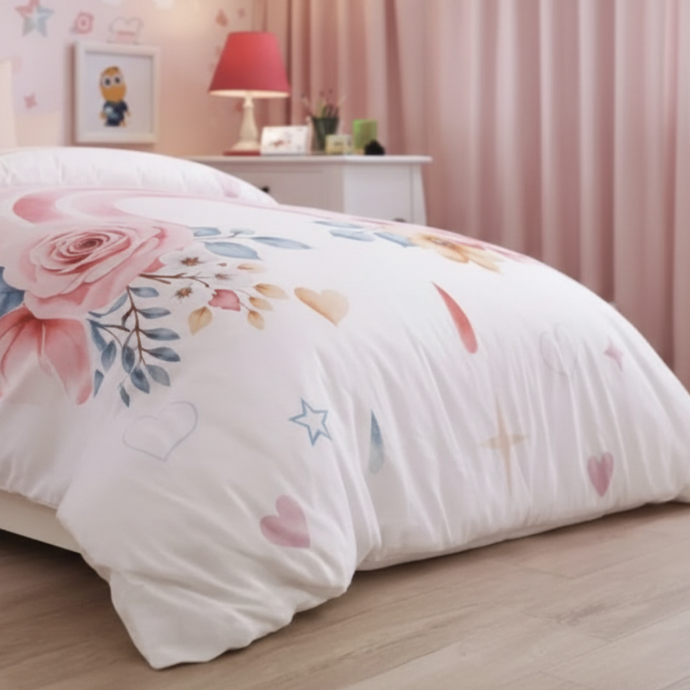 مفرش كارلا فائق النعومة مقاس كوين 150x200 سم ابيض وبيج متعدد الألوان عدد القطع 4