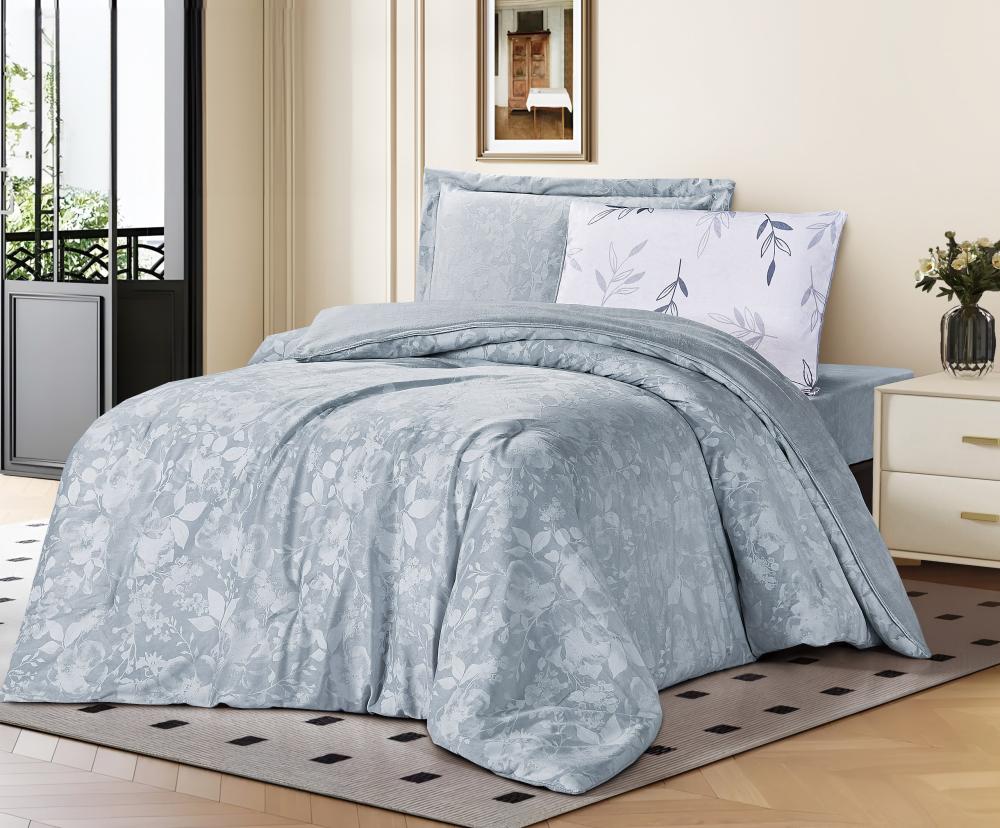 مفرش راما شتوي جاكارد رصاصي فاتح