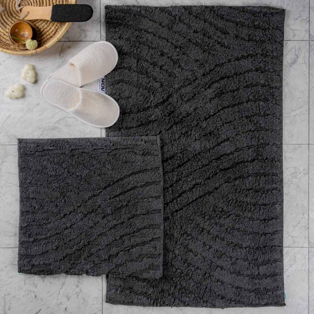 طقم دعاسة أرضية روما تركي فرو أسود عدد القطع 2