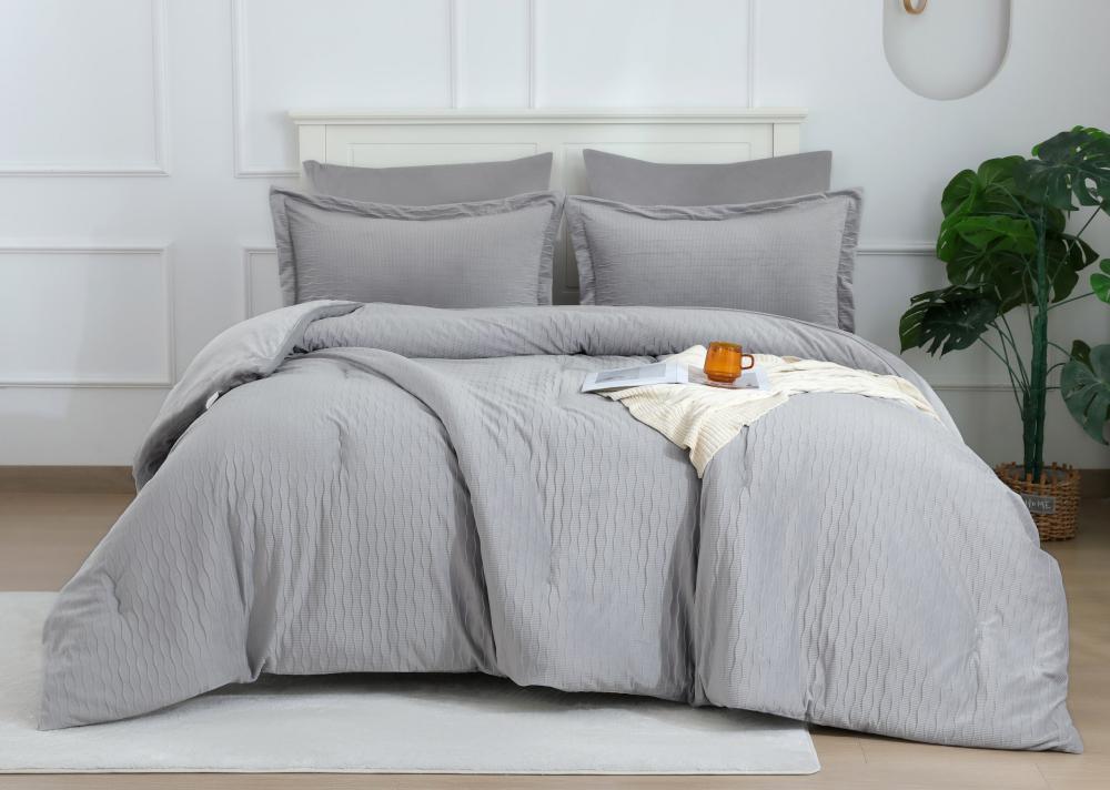 مفرش بشرى شتوي رصاصي فاتح