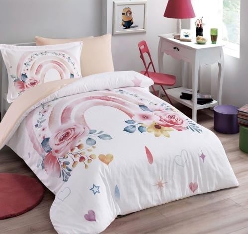 مفرش كارلا صيفي مقاس كوين 150x200 سم ابيض وبيج متعدد الألوان عدد القطع 4