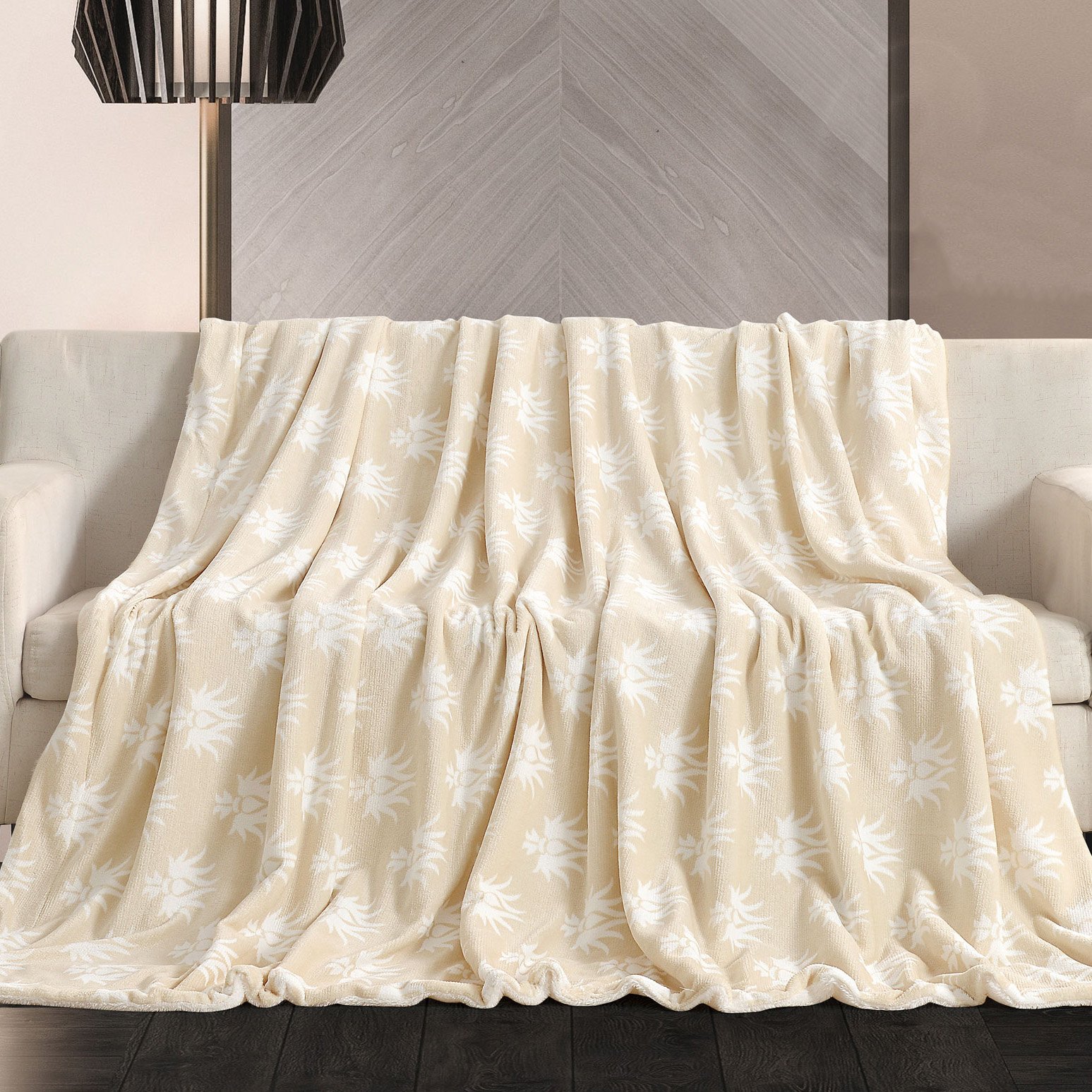 بطانية دايزي خفيفة مزدوج مخمل و فرو سكري مقاس 240 × 220 سم