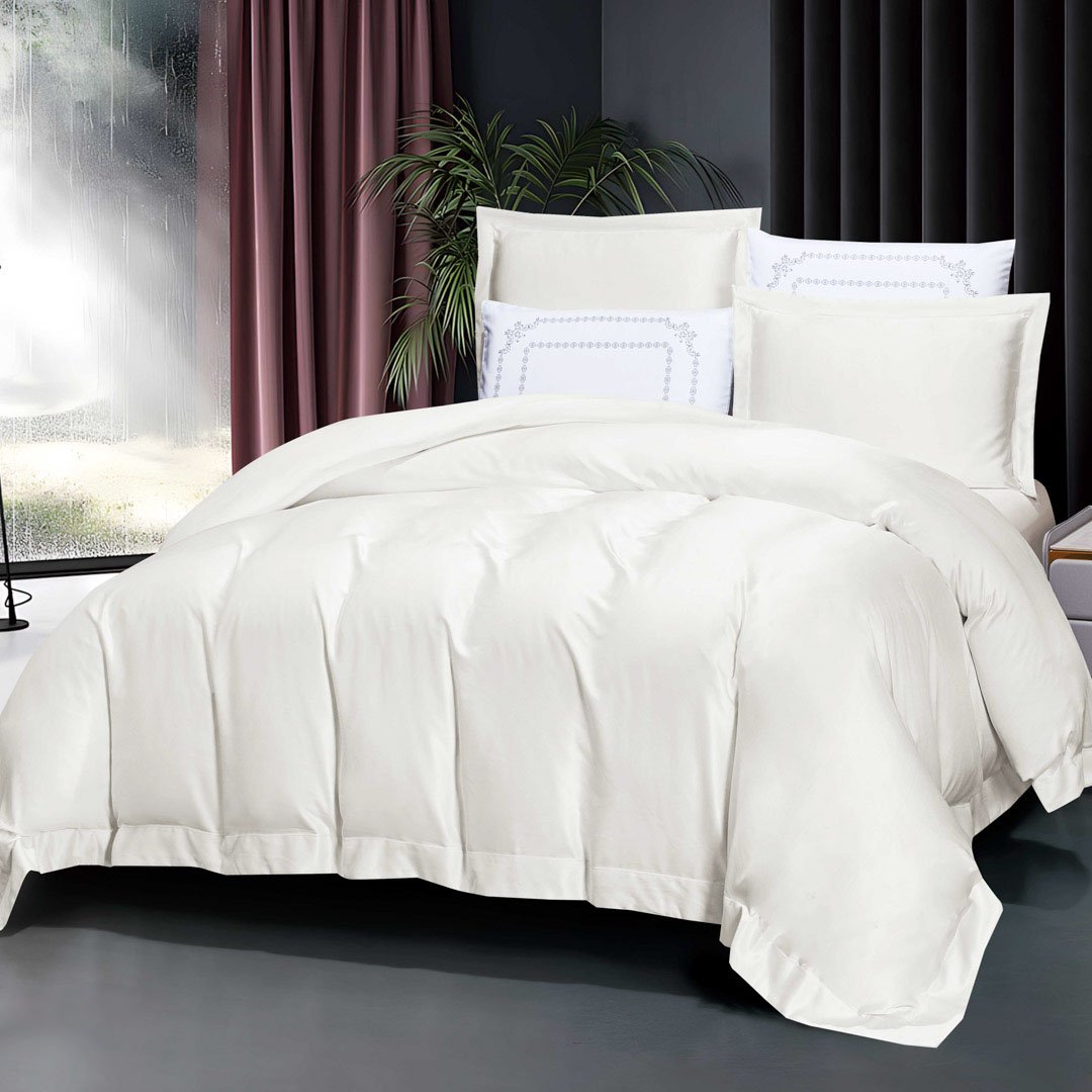 مفرش بايلي صيفي مزدوج فاخر أبيض عدد القطع 6