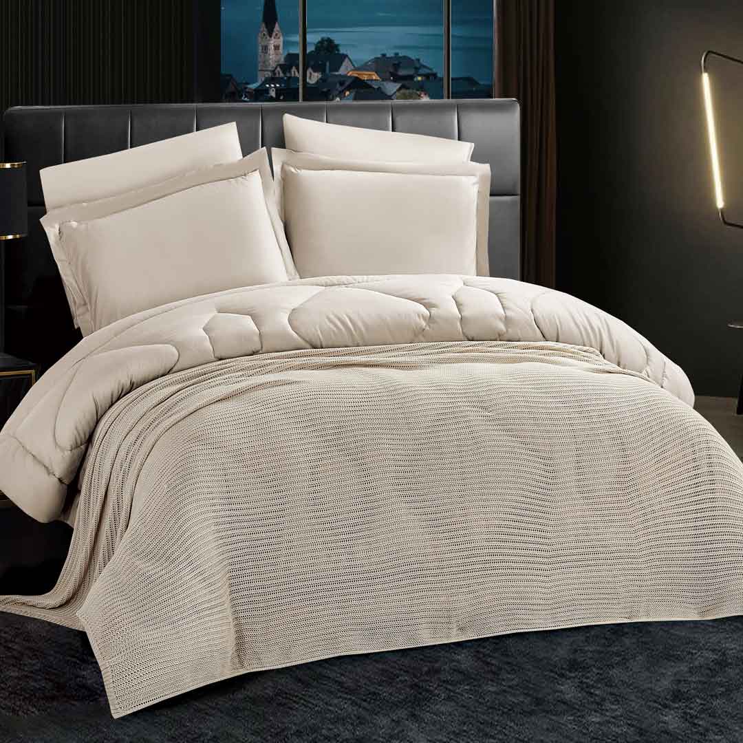 مفرش عليا صيفي مفرد و نص قطن بيج عدد القطع 5