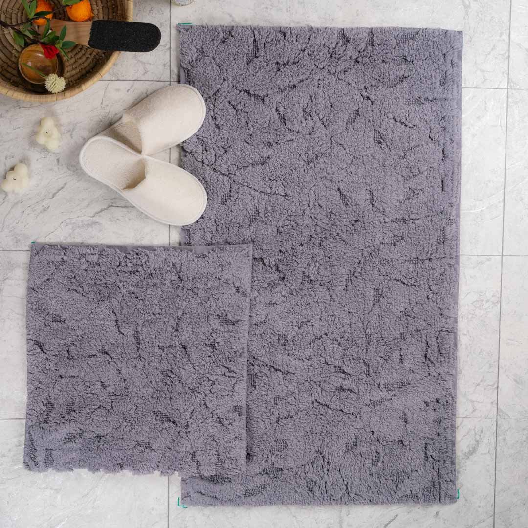 طقم دعاسة أرضية لوتس تركي فرو رصاصي عدد القطع 2