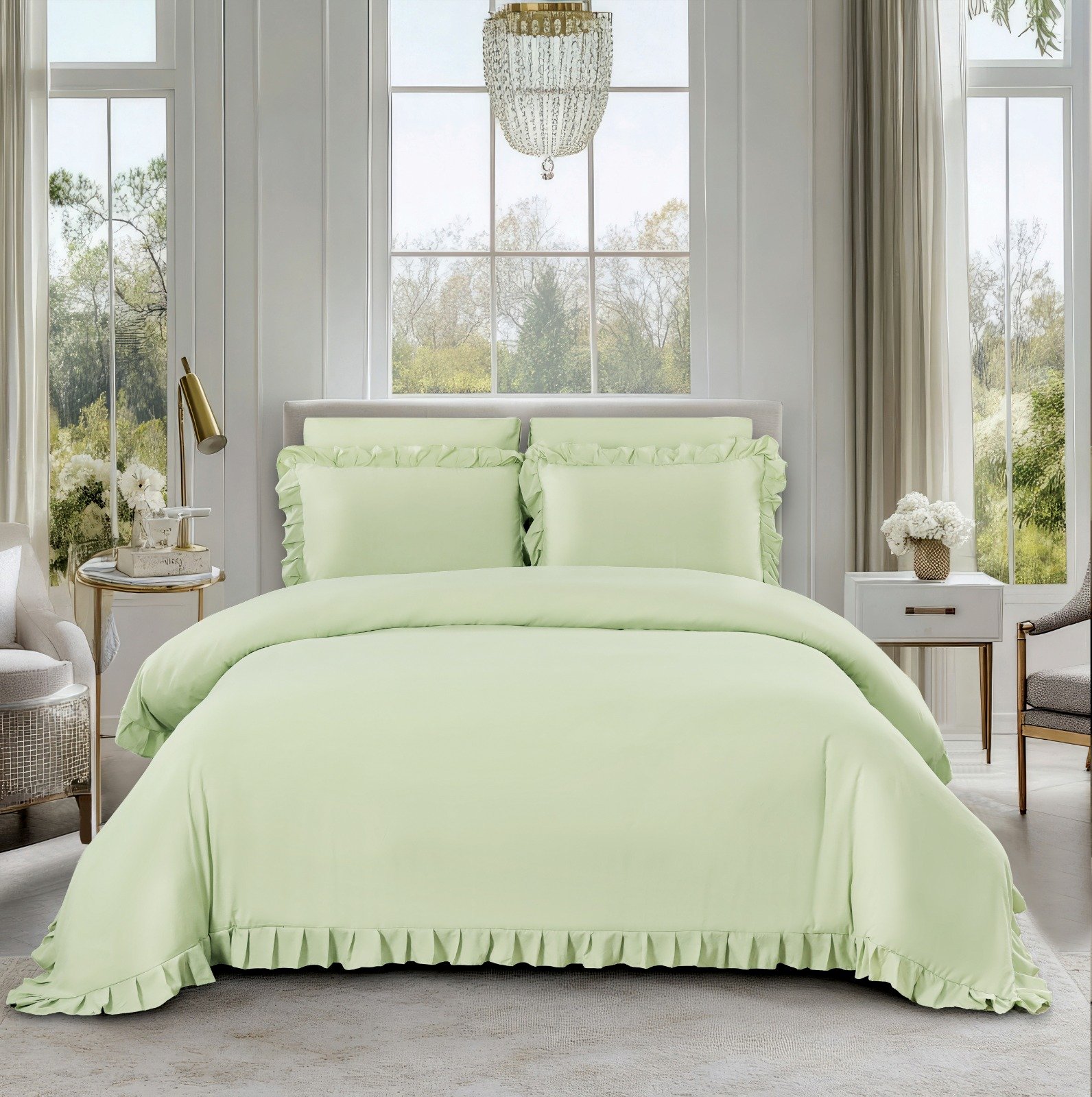 Charm summer bed duvet set queen 4Pcs tiffany without filling